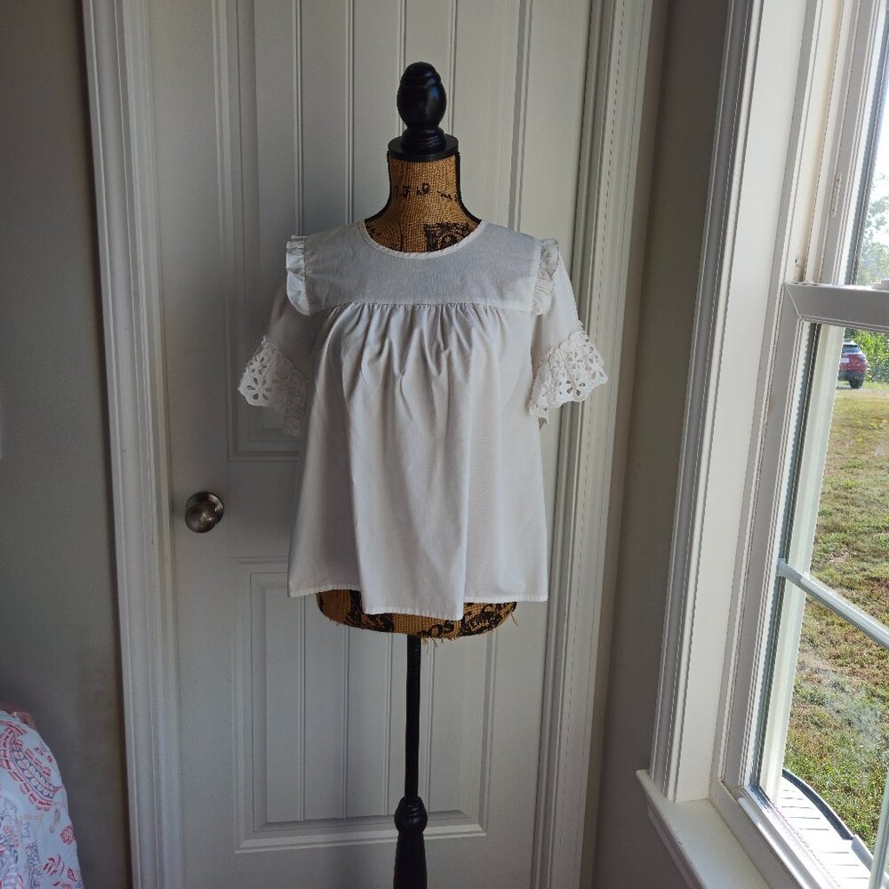 *SOLD*White Eyelet Blouse from Hudson Gray Size M